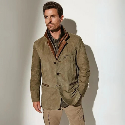 Men's Leather Vintage Jacket - Fashinoza