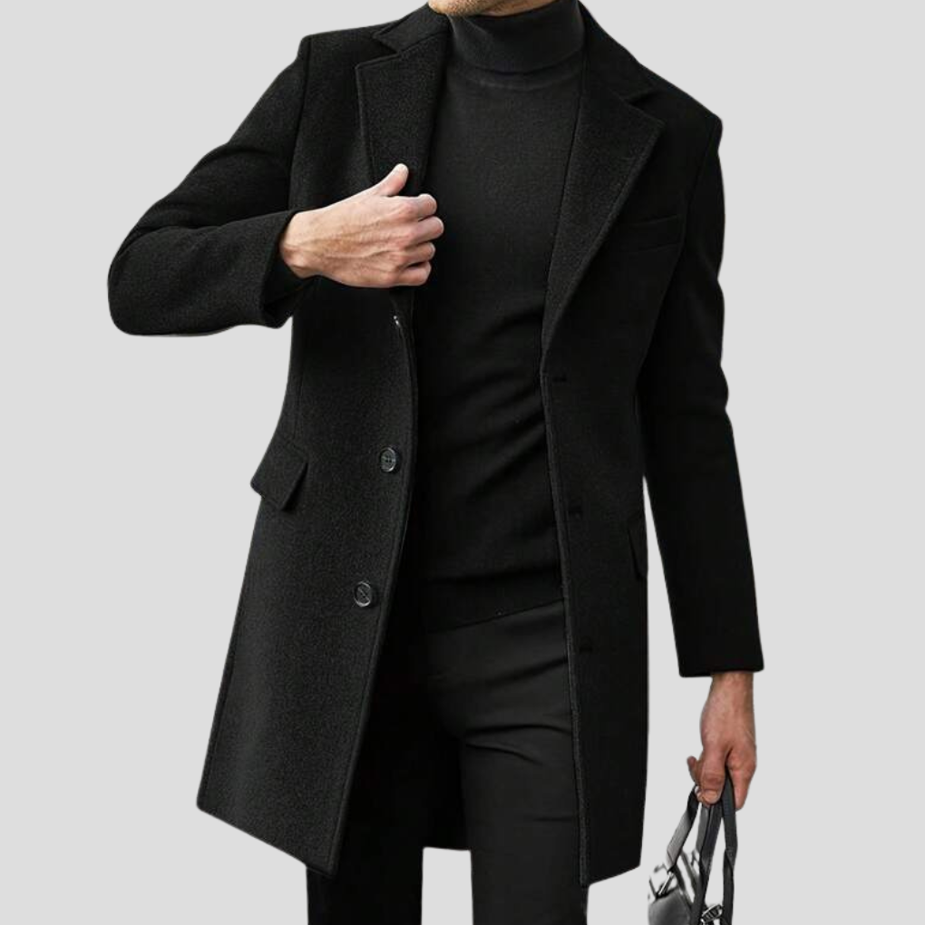Men's Classic Wool Overcoat - Fashinoza