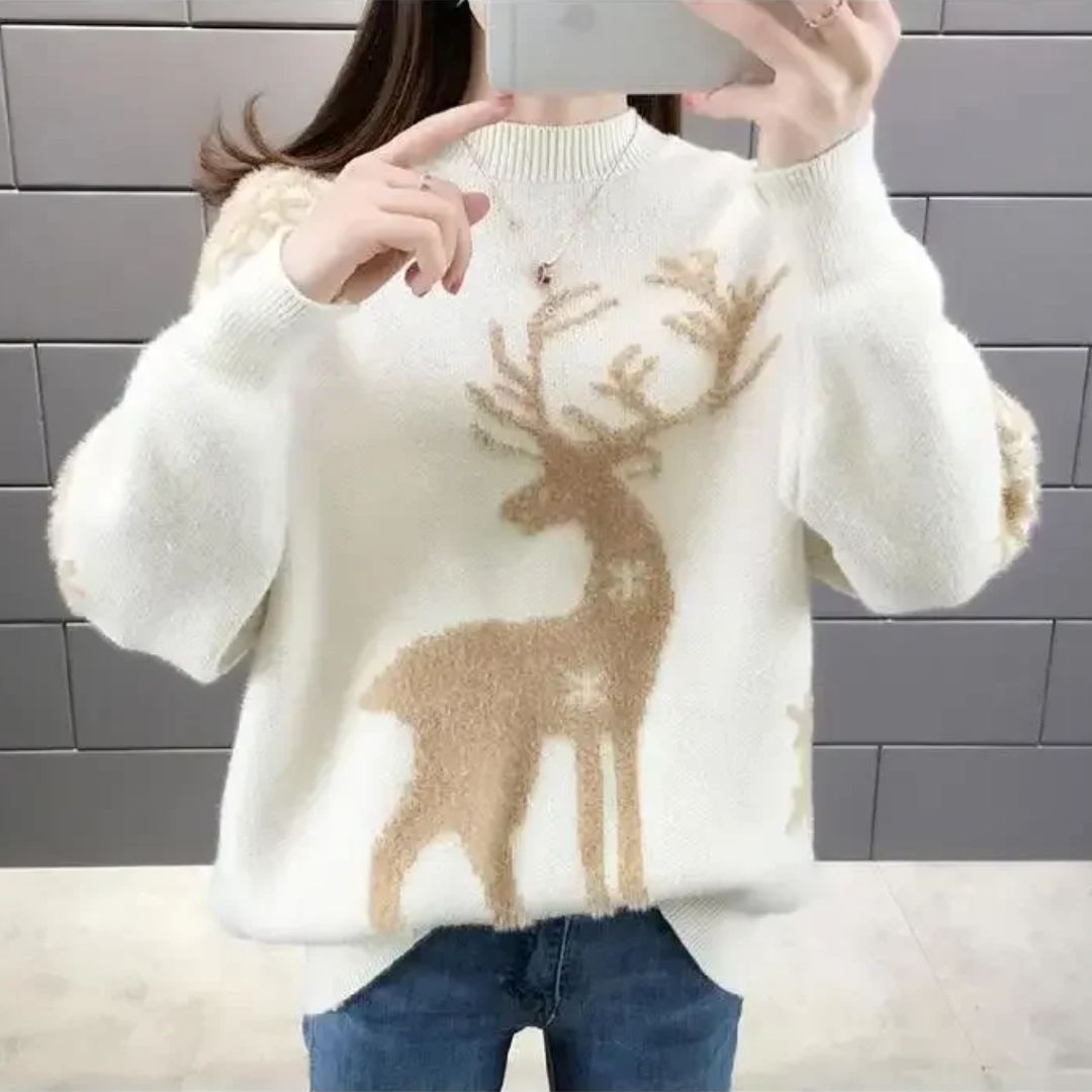 Erica| Reindeer Knit Christmas Sweater Women