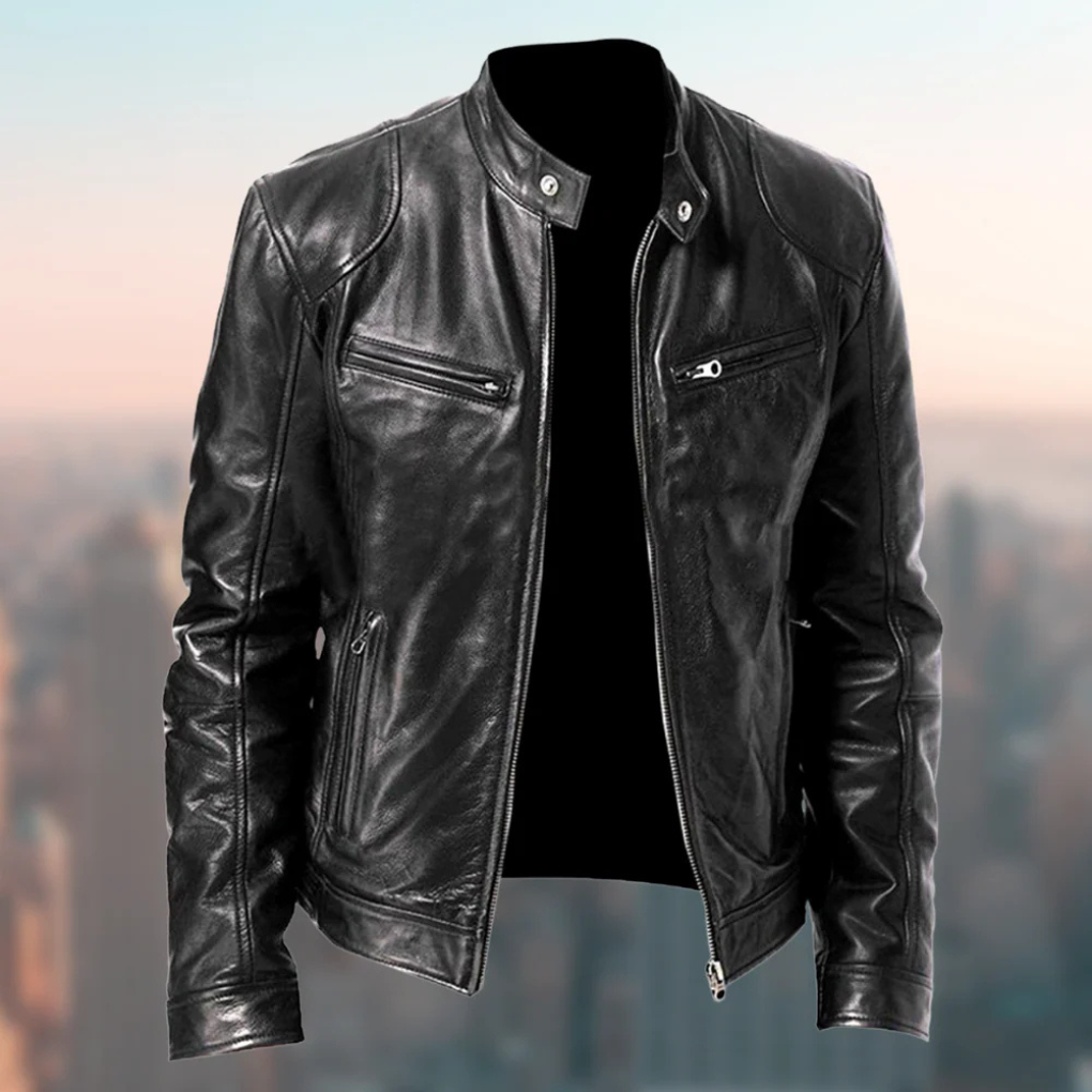 Men's Leather Jacket Elegant Design - Fashinoza