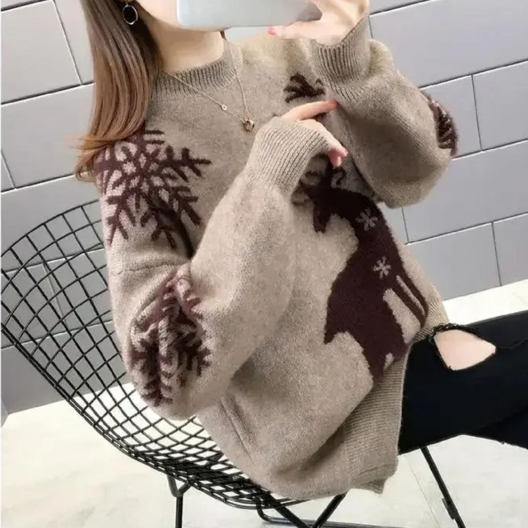 Erica| Reindeer Knit Christmas Sweater Women