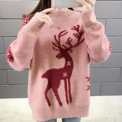 Erica| Reindeer Knit Christmas Sweater Women