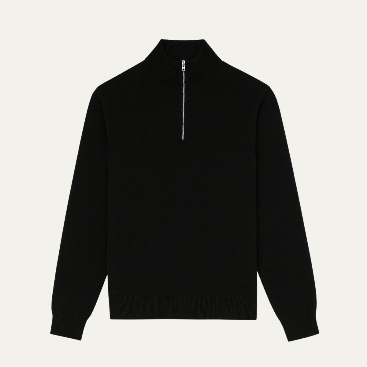 Men's Quarter Zip Sweater Wool Old Money Style - Fashinoza