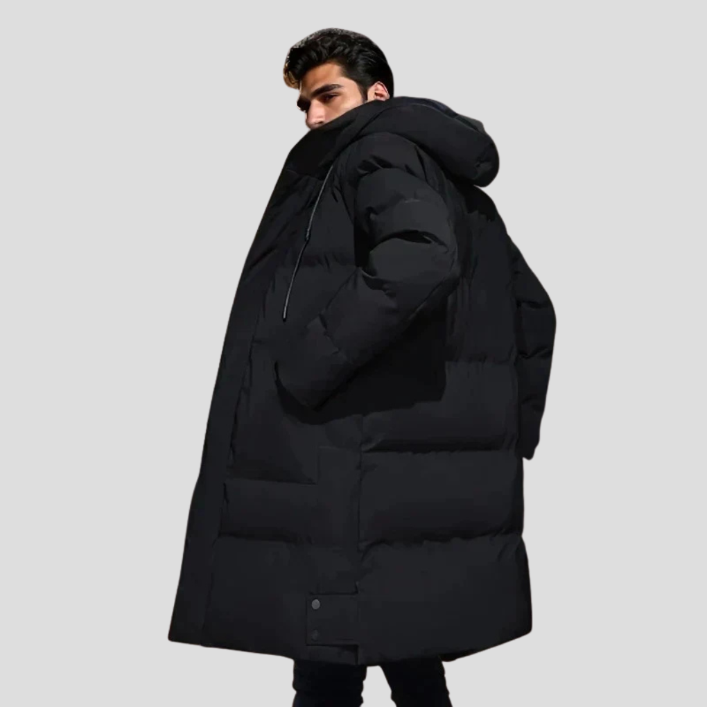 Men's Parka Coat Waterproof Insulated Black - Fashinoza