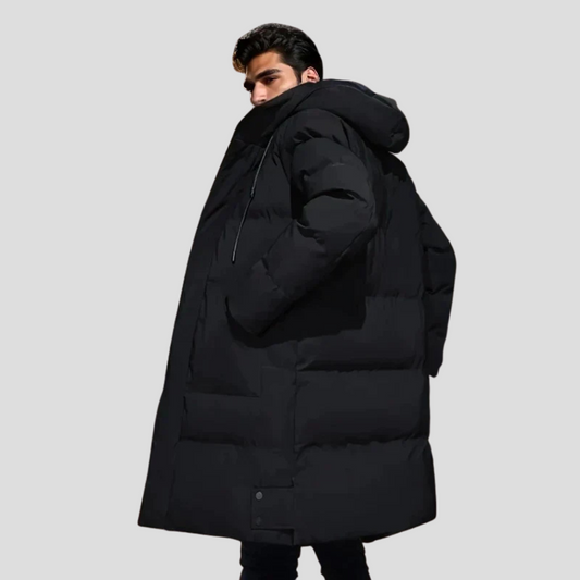 Men's Parka Coat Waterproof Insulated Black - Fashinoza