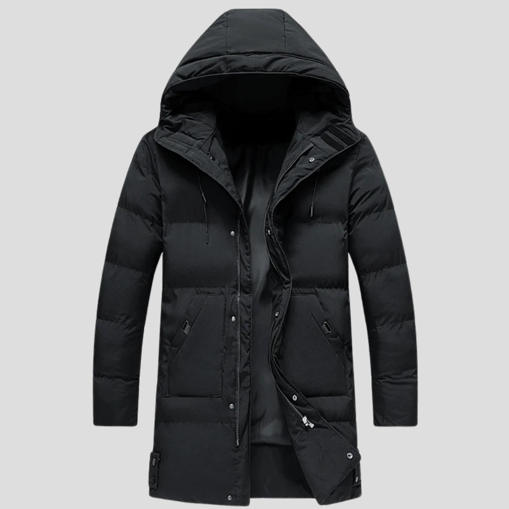 Men's Parka Coat Waterproof Insulated Black