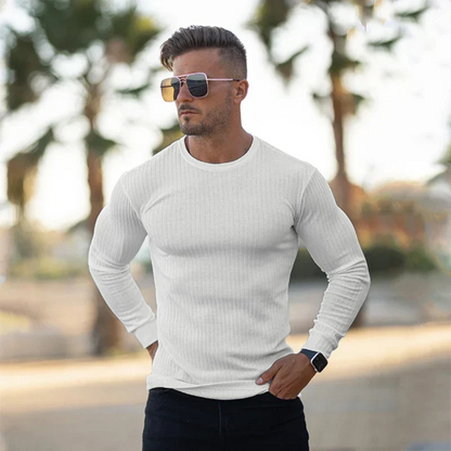 Men's Knit Crewneck Sweater Casual Cotton