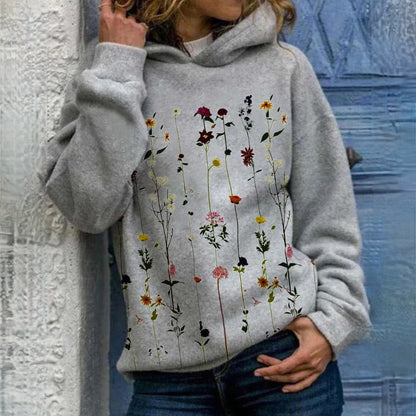 Women's Floral Hoodie - 
Fashinoza