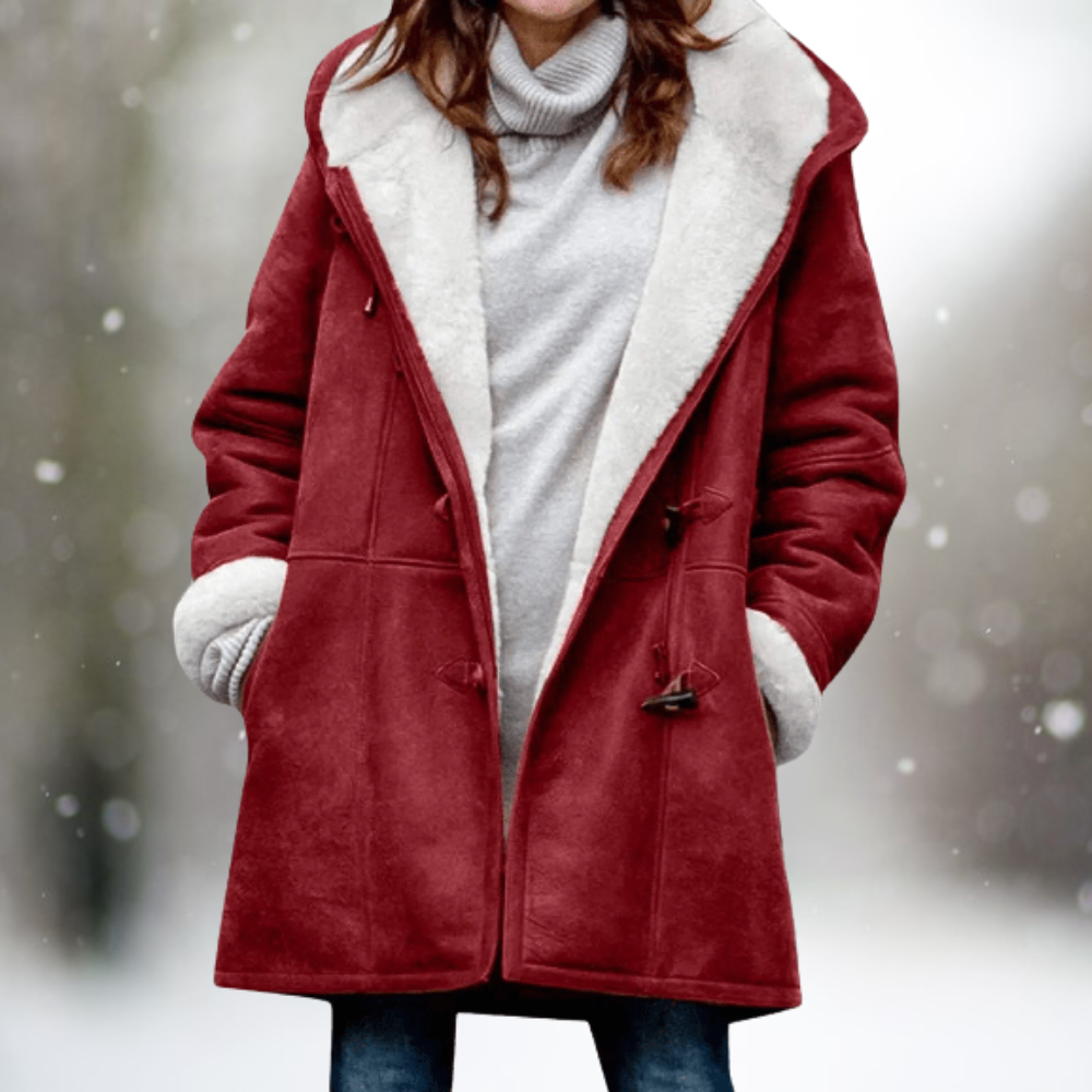 Women's Mid-Length Coat With Front Pockets