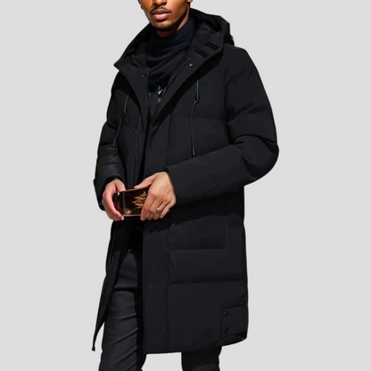 Men's Parka Coat Waterproof Insulated Black