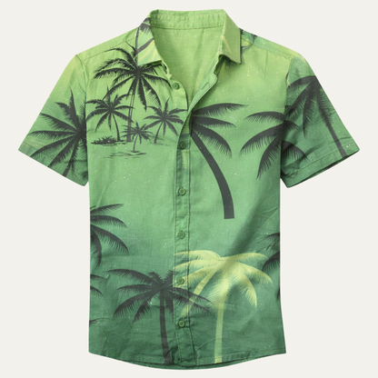 Men's Hawaiian Shirt Tropical Coconut Print Casual - Fashinoza