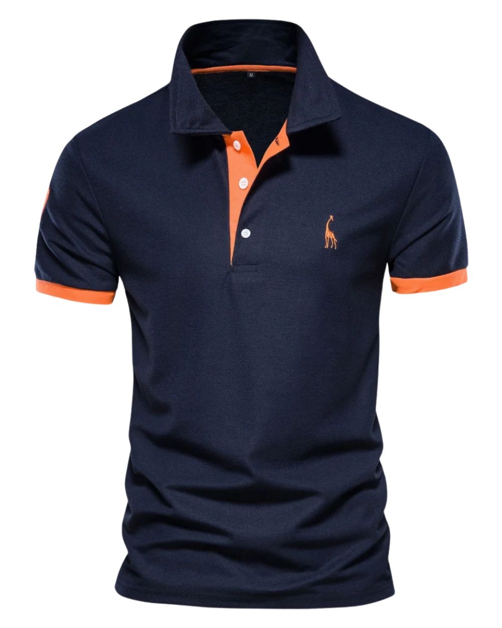 Men's Short Sleeve Polo Shirt Embroidered Contrast Placket