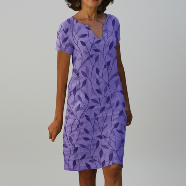Women V Neck Midi Summer Dress - Fashinoza