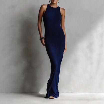 Valentina Rossi Women's Maxi Dress Ribbed Knit Column Silhouette