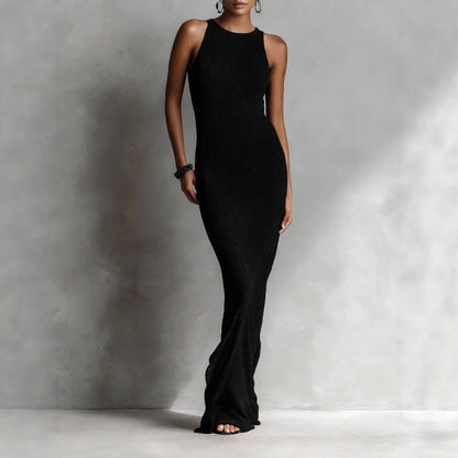 Valentina Rossi Women's Maxi Dress Ribbed Knit Column Silhouette