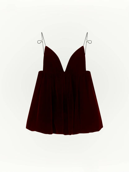 Velvet Deep-V Spaghetti Strap Mini Dress