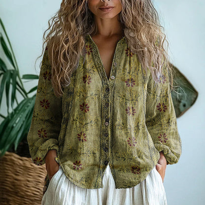 Women's Printed Long Sleeve Blouse