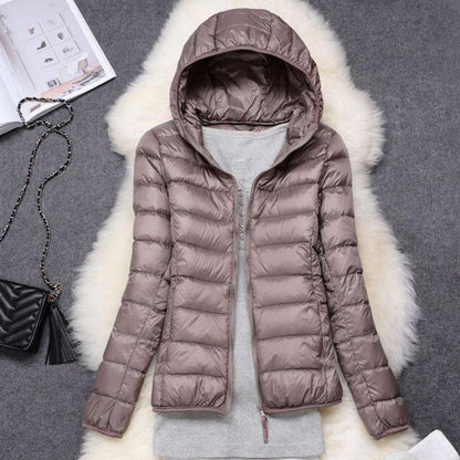 Women's Lightweight Puffer Hooded Jacket