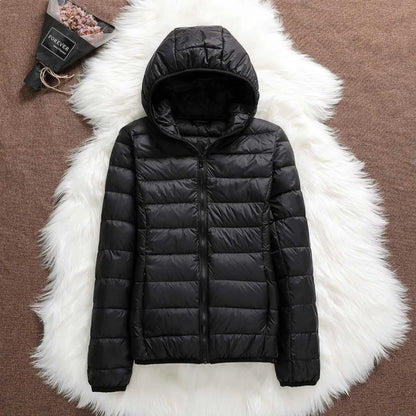 Women's Lightweight Puffer Hooded Jacket