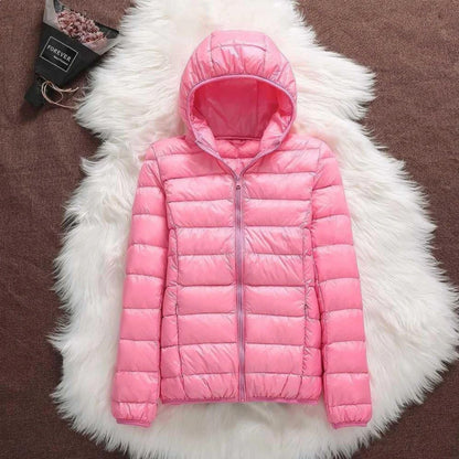 Women's Lightweight Puffer Hooded Jacket