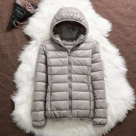 Women's Lightweight Puffer Hooded Jacket