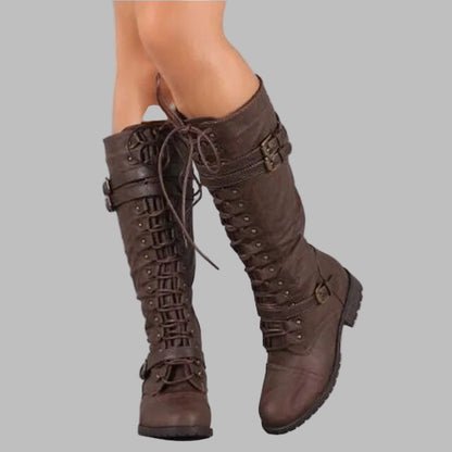 Caroline | Women Spring Lace Up Knee-High Boots