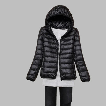 Women's Down Parka Coat Lightweight Packable Hooded - Fashinoza
