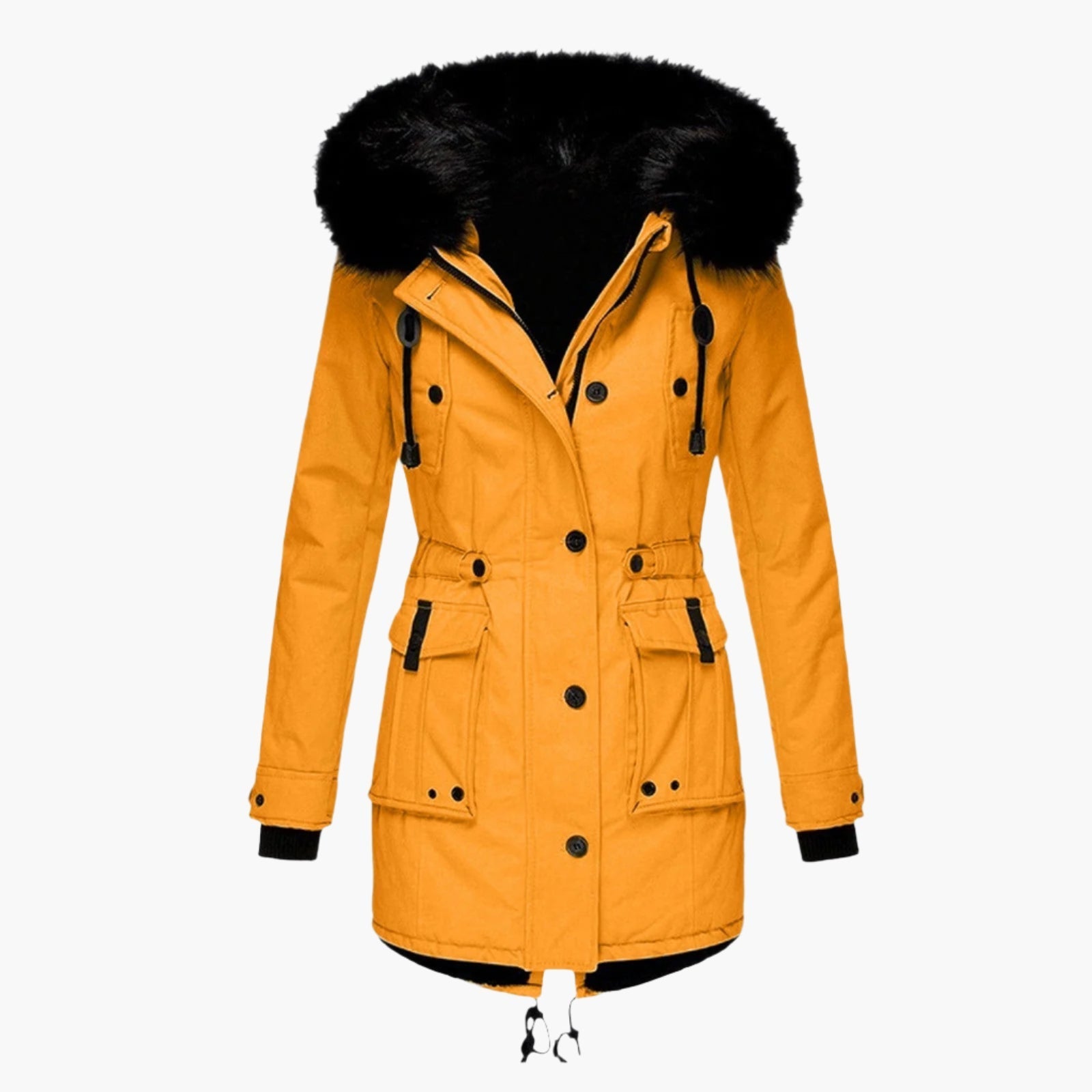 Women's Mid-Thigh Parka Hooded Relaxed Fit Coat - 
Fashinoza