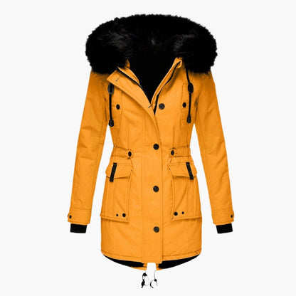 Women's Mid-Thigh Parka Hooded Relaxed Fit Coat - 
Fashinoza