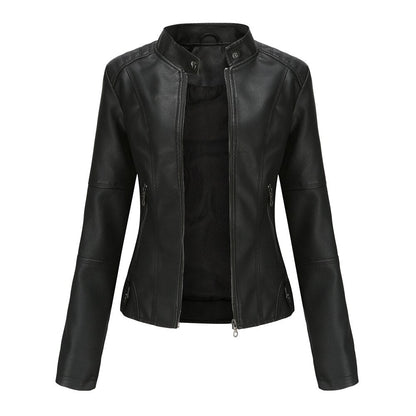 Women's Slim Fit Zipper Jacket Tailored Hip Length
