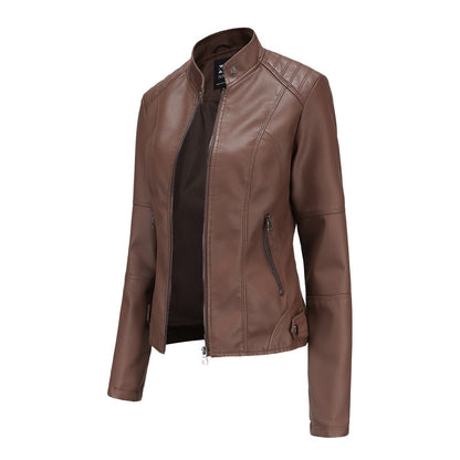Women's Slim Fit Zipper Jacket Tailored Hip Length