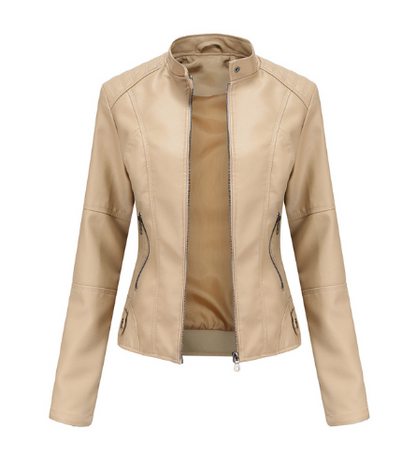 Women's Slim Fit Zipper Jacket Tailored Hip Length