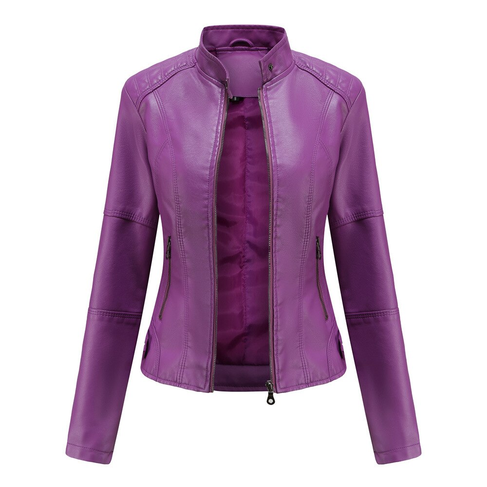 Women's Slim Fit Zipper Jacket Tailored Hip Length