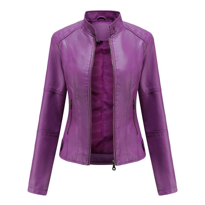 Women's Slim Fit Zipper Jacket Tailored Hip Length