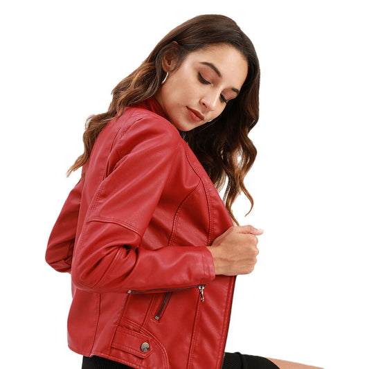 Women's Slim Fit Zipper Jacket Tailored Hip Length - Fashinoza