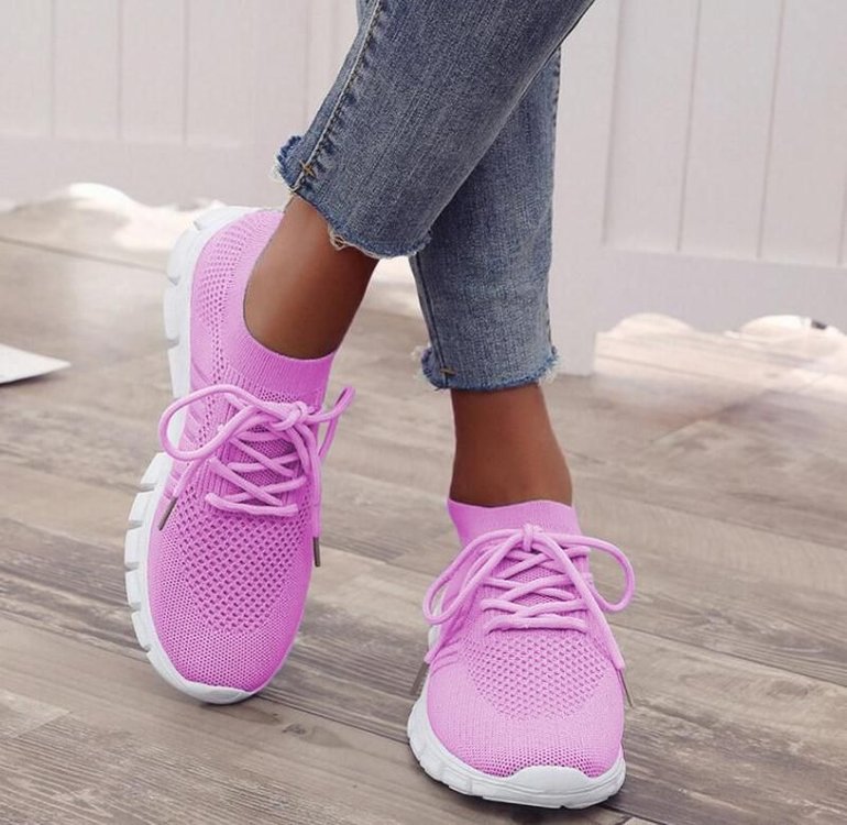 Orthopedic Mesh Walking Shoes Womens Breathable Slip On Lightweight Sneakers