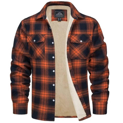 Checked Fleece Lined Jacket - Fashinoza