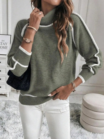 Women's Warm Lined Sweater Cozy Acrylic Beige - 
Fashinoza