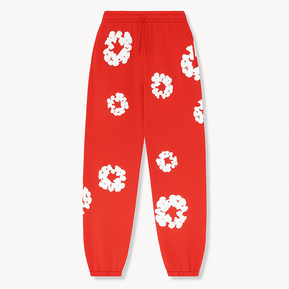 Women's Autumn Floral Tracksuit Set Pants Sweatshirt