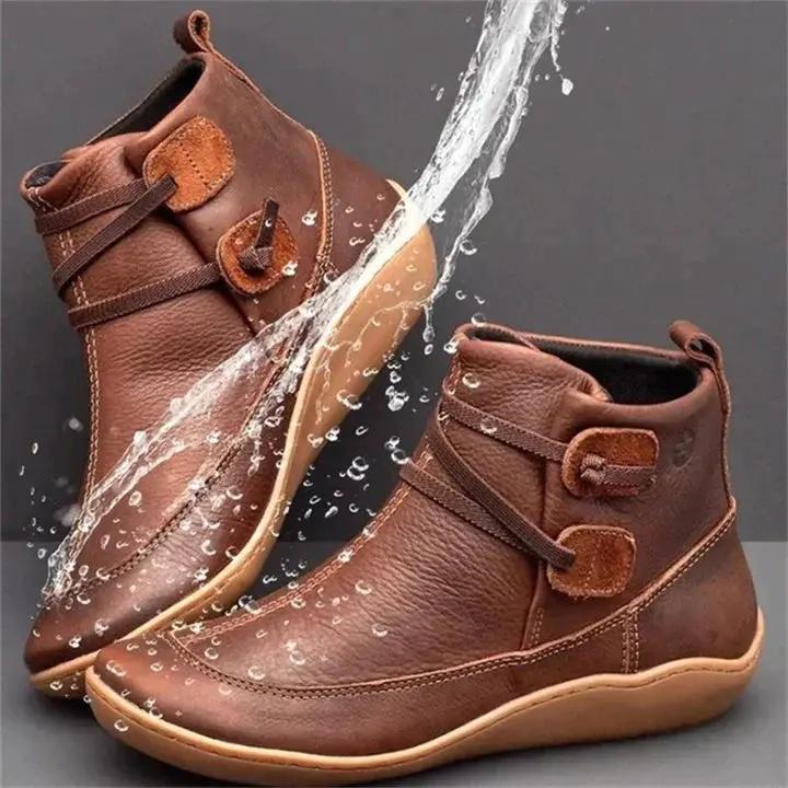 Women's Waterproof Ankle Boots Black - 
Fashinoza