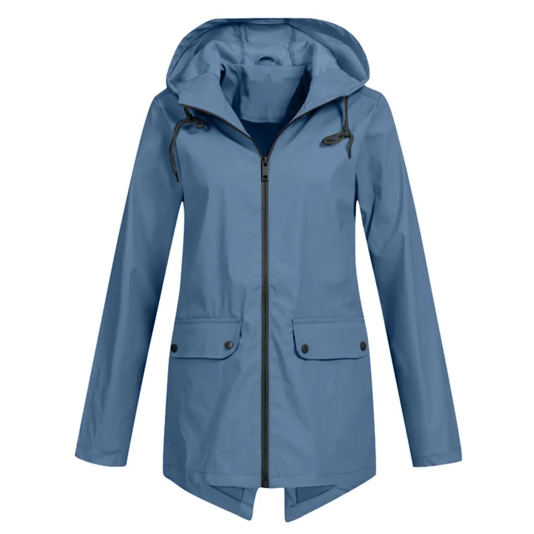 Women's Waterproof Long Jacket - 
Fashinoza