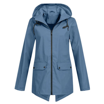 Women's Waterproof Long Jacket - 
Fashinoza