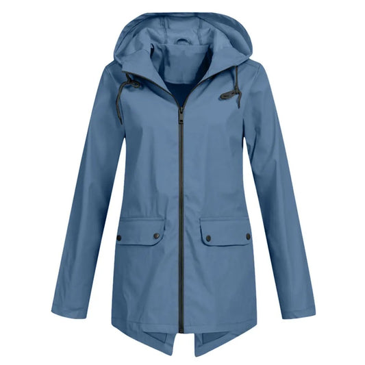 Women's Waterproof Long Jacket - 
Fashinoza