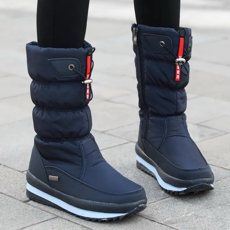 Waterproof Mid-Calf Boots for Women – Cozy & Stylish for Winter