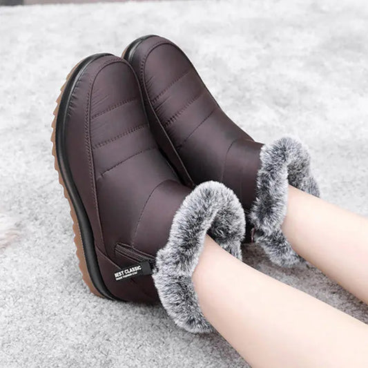 Women's Waterproof Winter Boots Mid-Calf Comfortable - 
Fashinoza