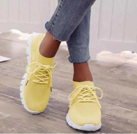 Women's Lightweight Running Sneakers Lace-Up Sneakers - Fashinoza
