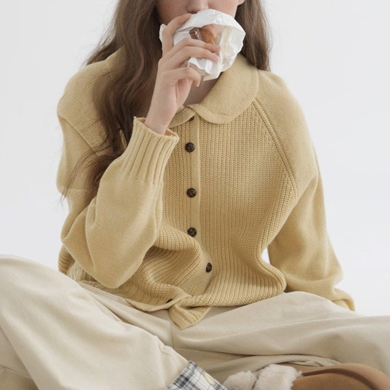 Women's Long Sleeve Cardigan Straight Cut