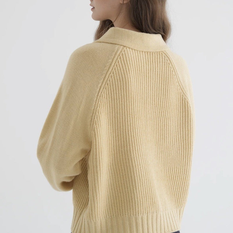 Women's Long Sleeve Cardigan Straight Cut