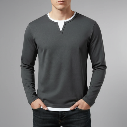 Men's Long Sleeve Henley Shirt