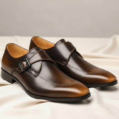 Cristiano Men's Leather Monk Strap Loafers
